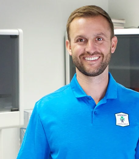 Dr. Joseph E. Hickey, DDS, in a treatment room at Granger Dental Group.